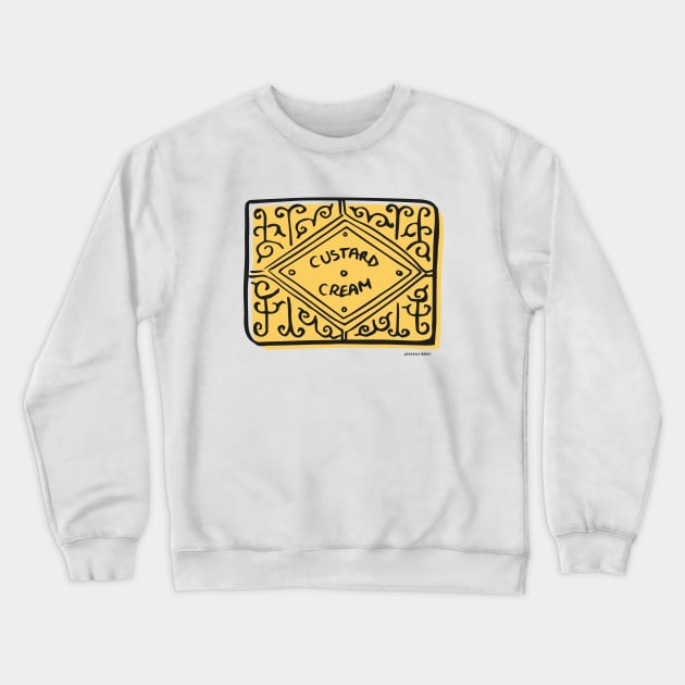 Custard Cream Biscuit Crewneck Sweatshirt by petitescribbler